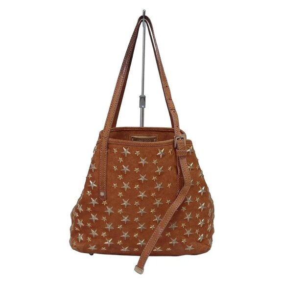 Auth JIMMY CHOO Sasha - Light Brown Gold Leather Tote Bag - Picture 1 of 13